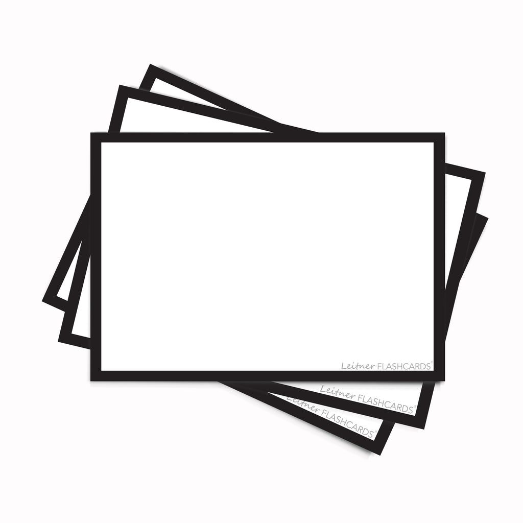 Leitner Flashcards A7 Classic Blank - black border