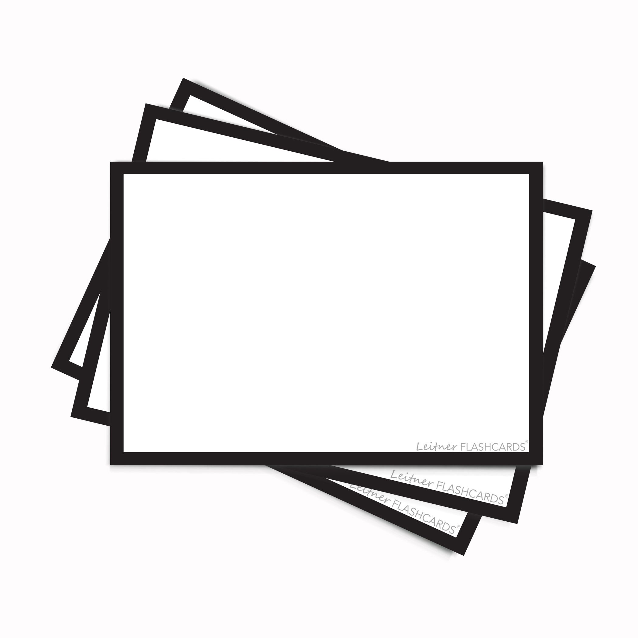 Leitner Flashcards A7 Classic Blank - black border