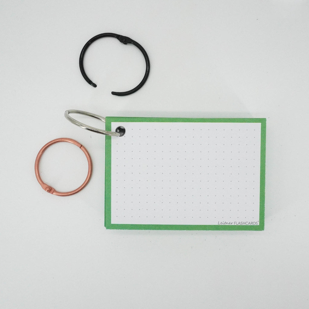 Leitner Flashcards A7 Classic Dotted green with ring 2