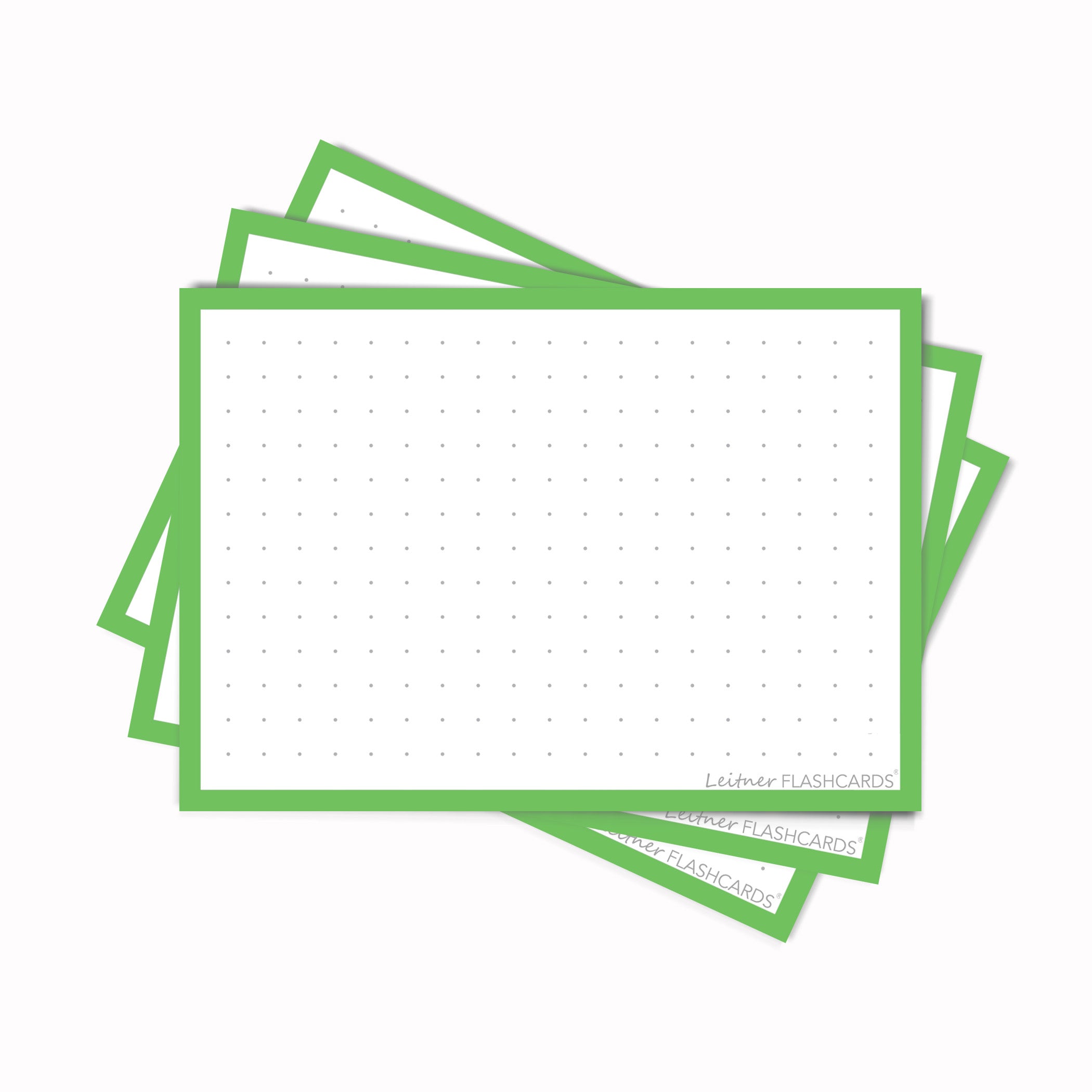 Leitner Flashcards A7 Classic Dotted green