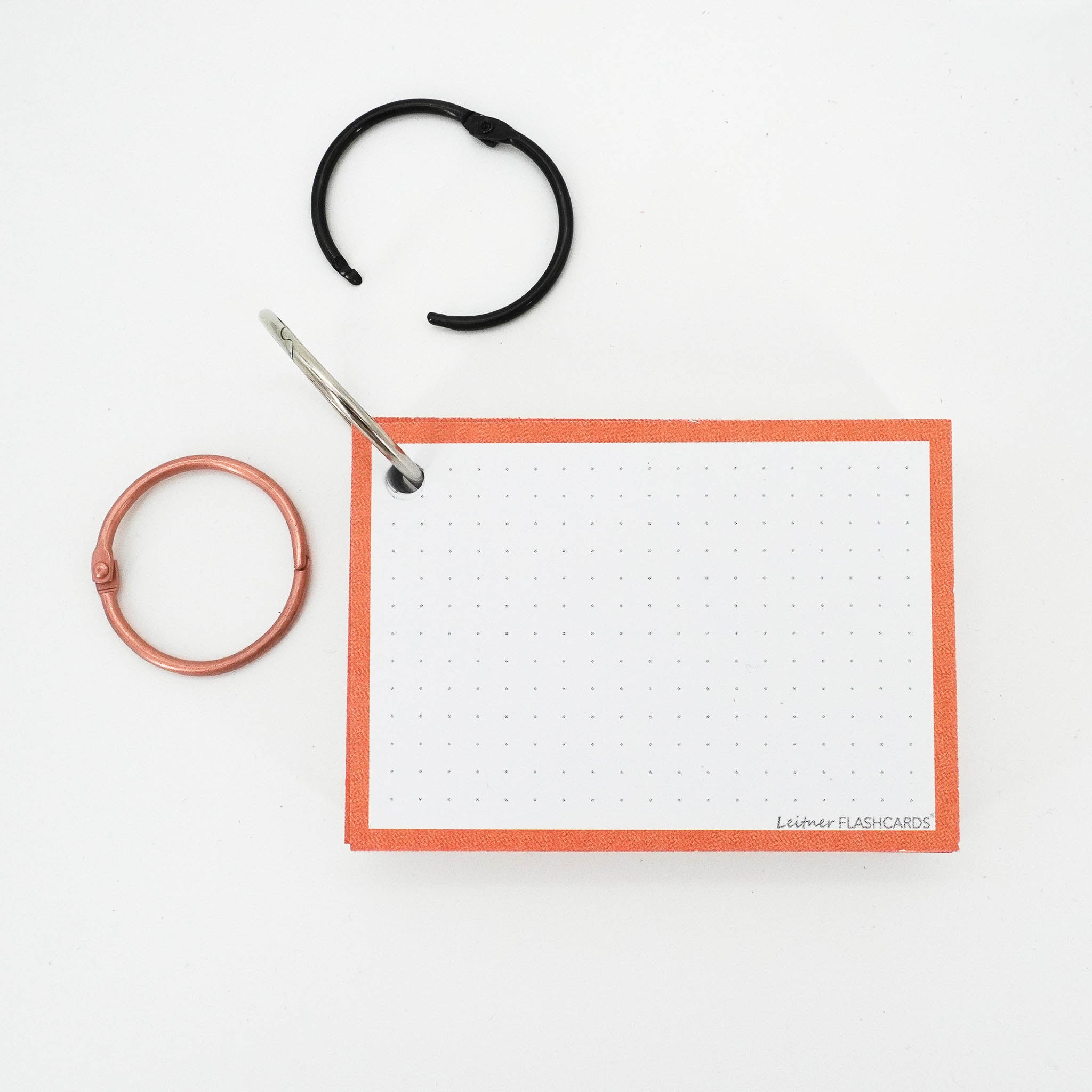 Leitner Flashcards A7 Classic Dotted orange with ring