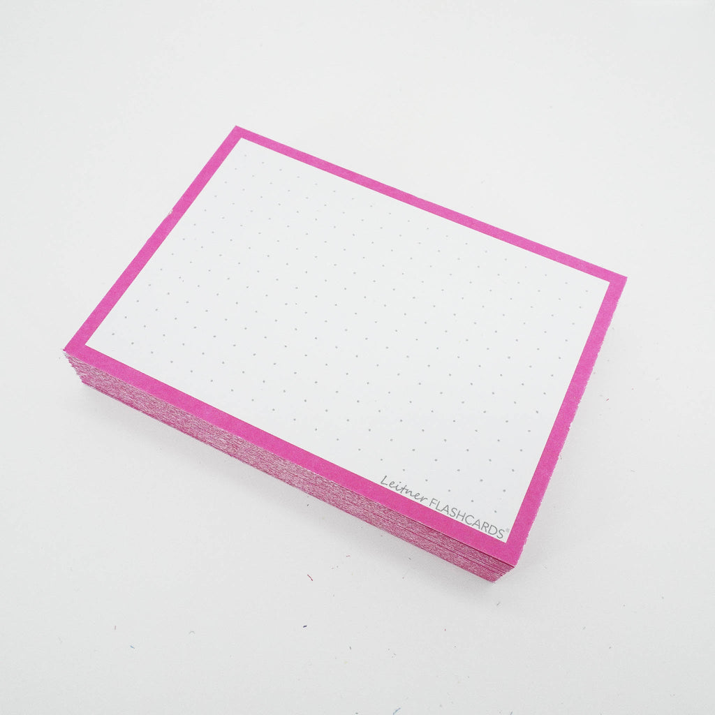 Leitner Flashcards A7 Classic Dotted pink