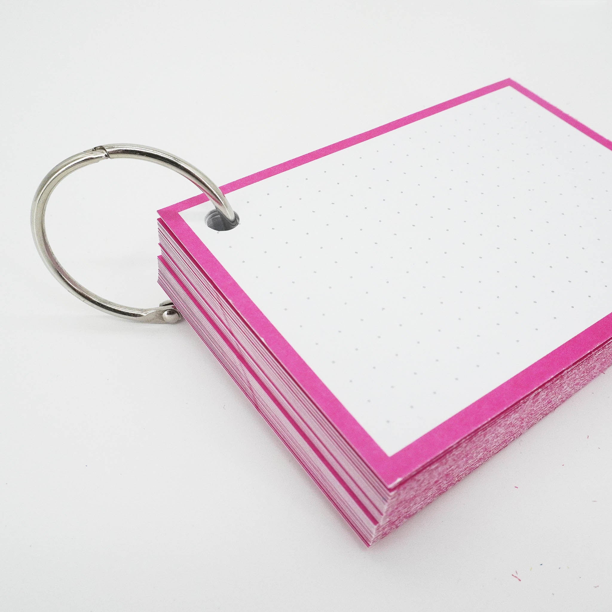 Leitner Flashcards A7 Classic Dotted pink with ring