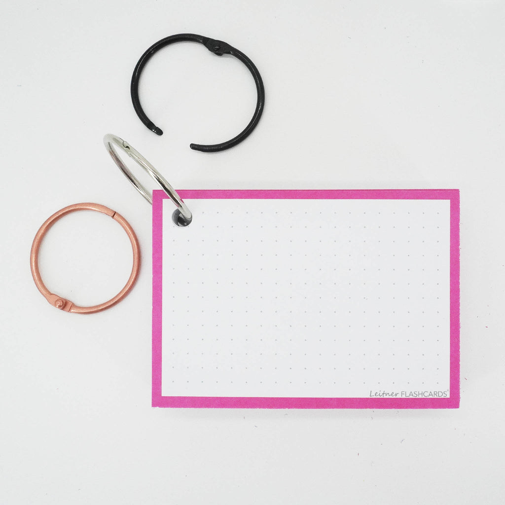 Leitner Flashcards A7 Classic Dotted pink with ring 2