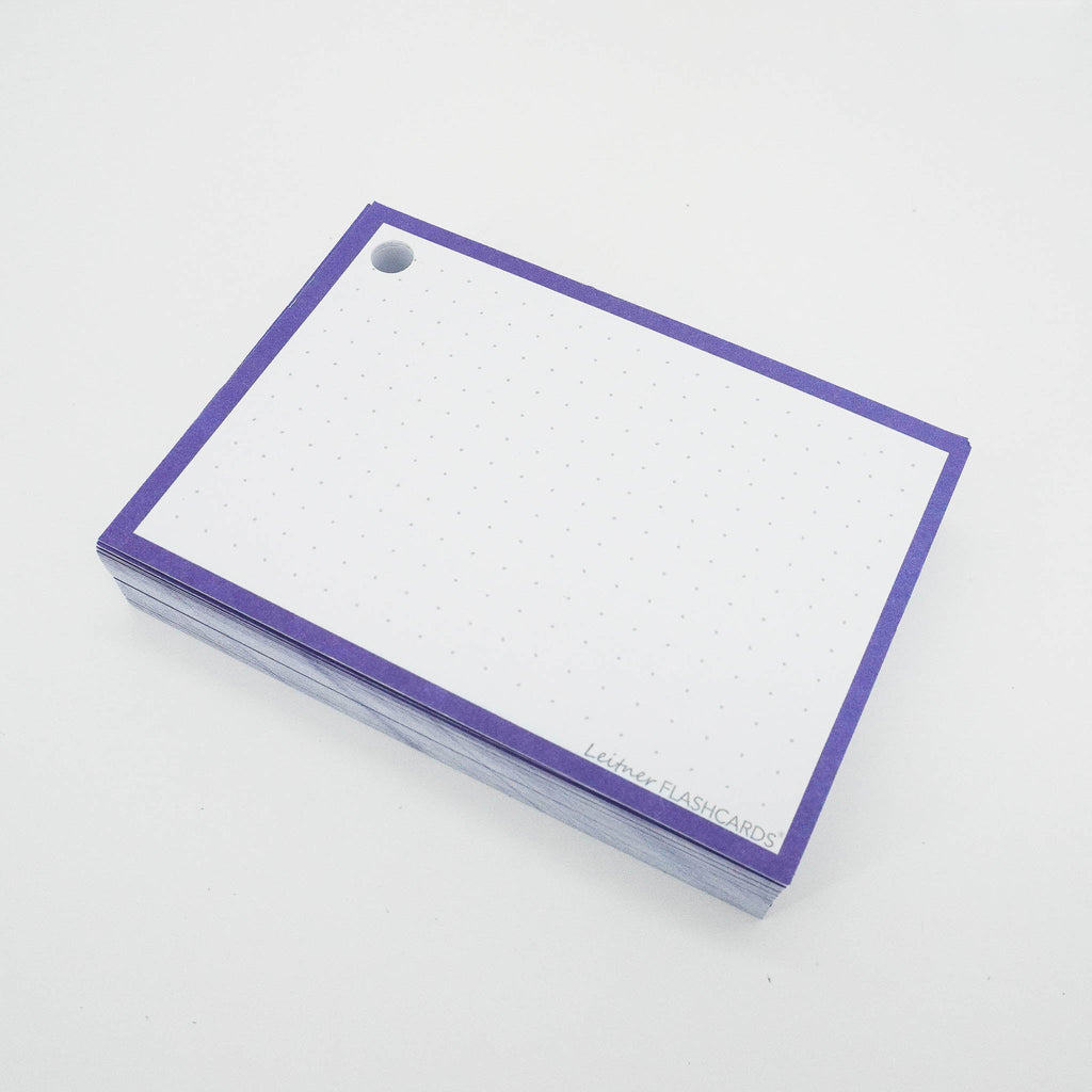 Leitner Flashcards A7 Classic Dotted purple perforated