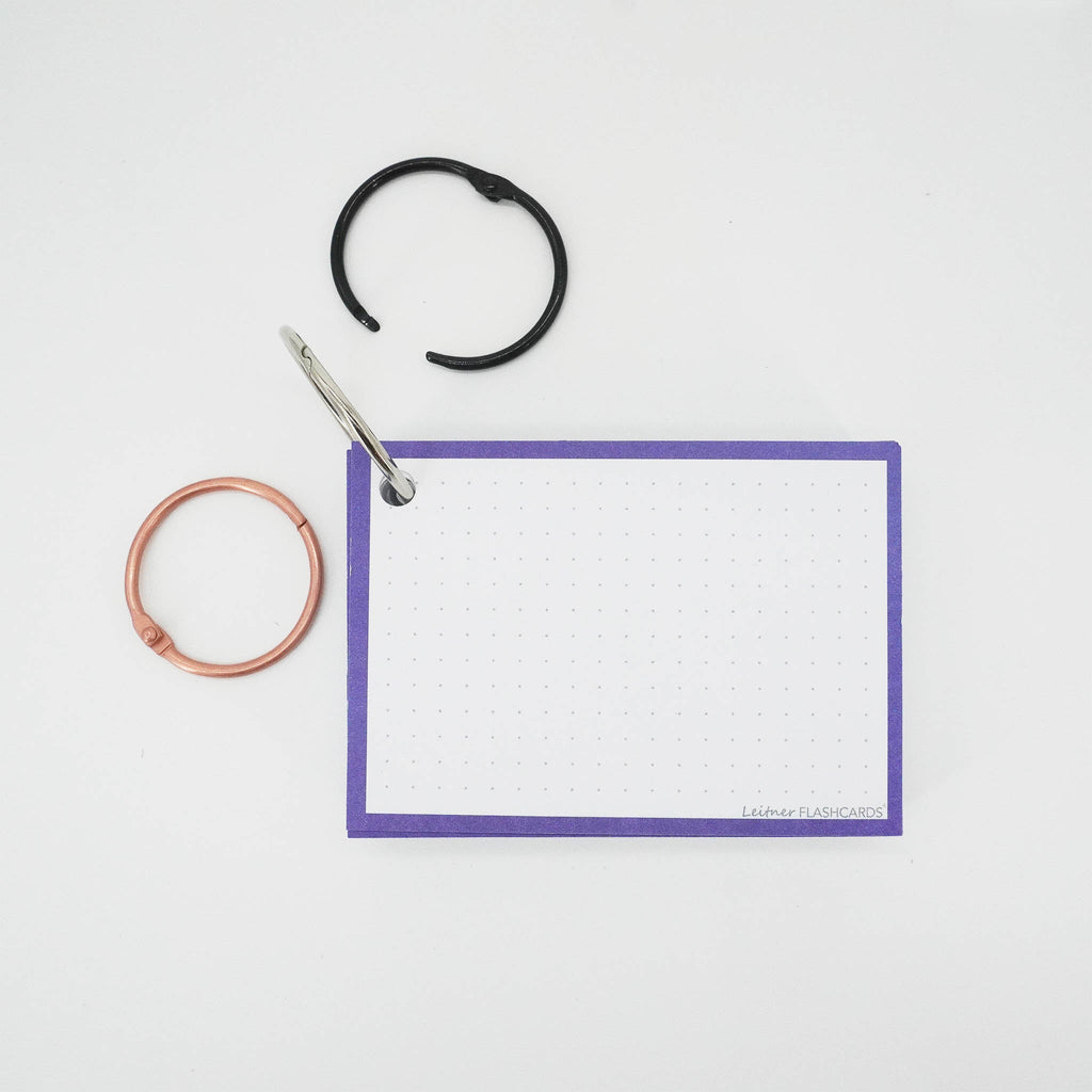 Leitner Flashcards A7 Classic Dotted purple with ring