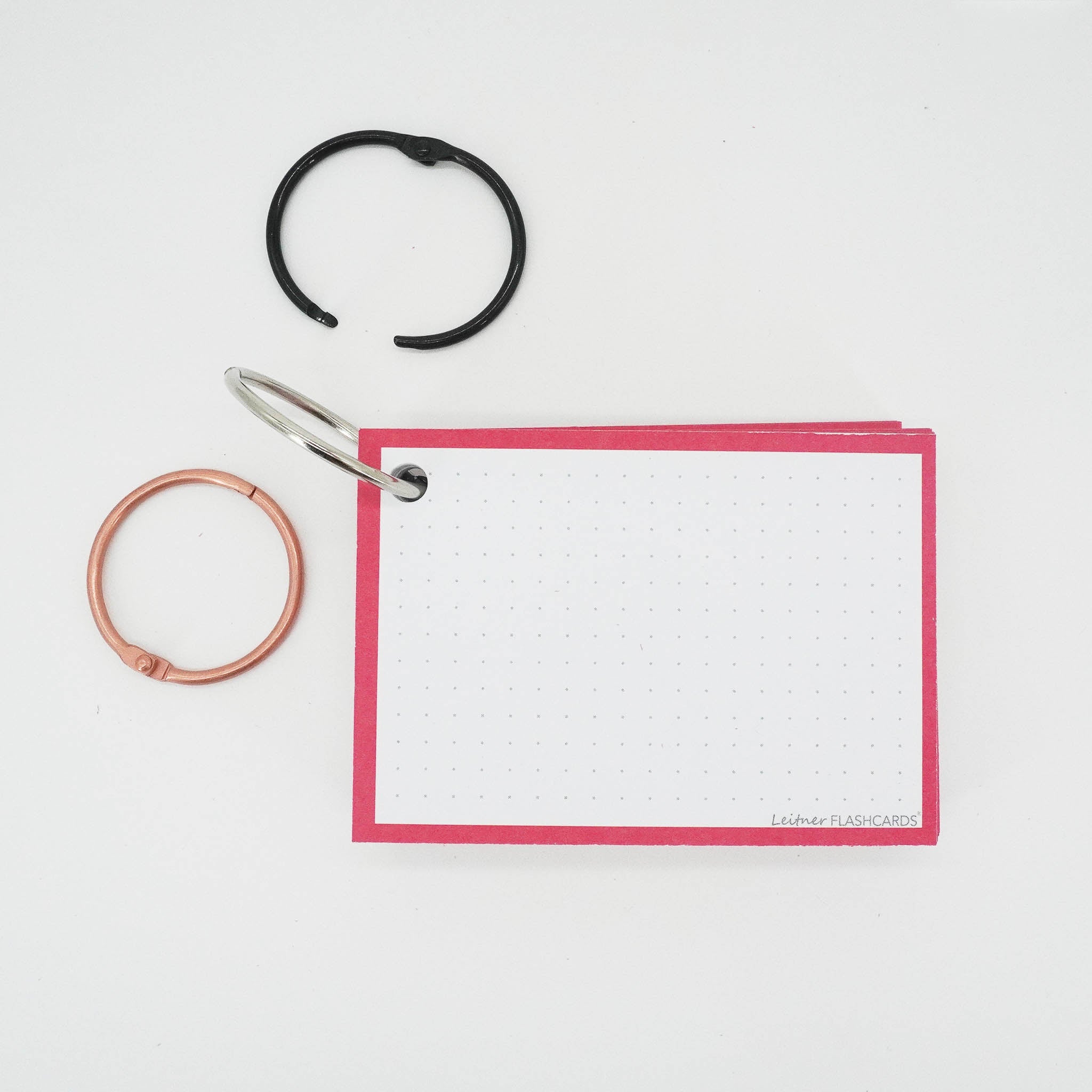 Leitner Flashcards A7 Classic Dotted red with ring