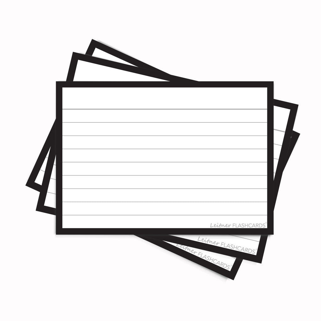 Leitner Flashcards A7 Classic Lined black