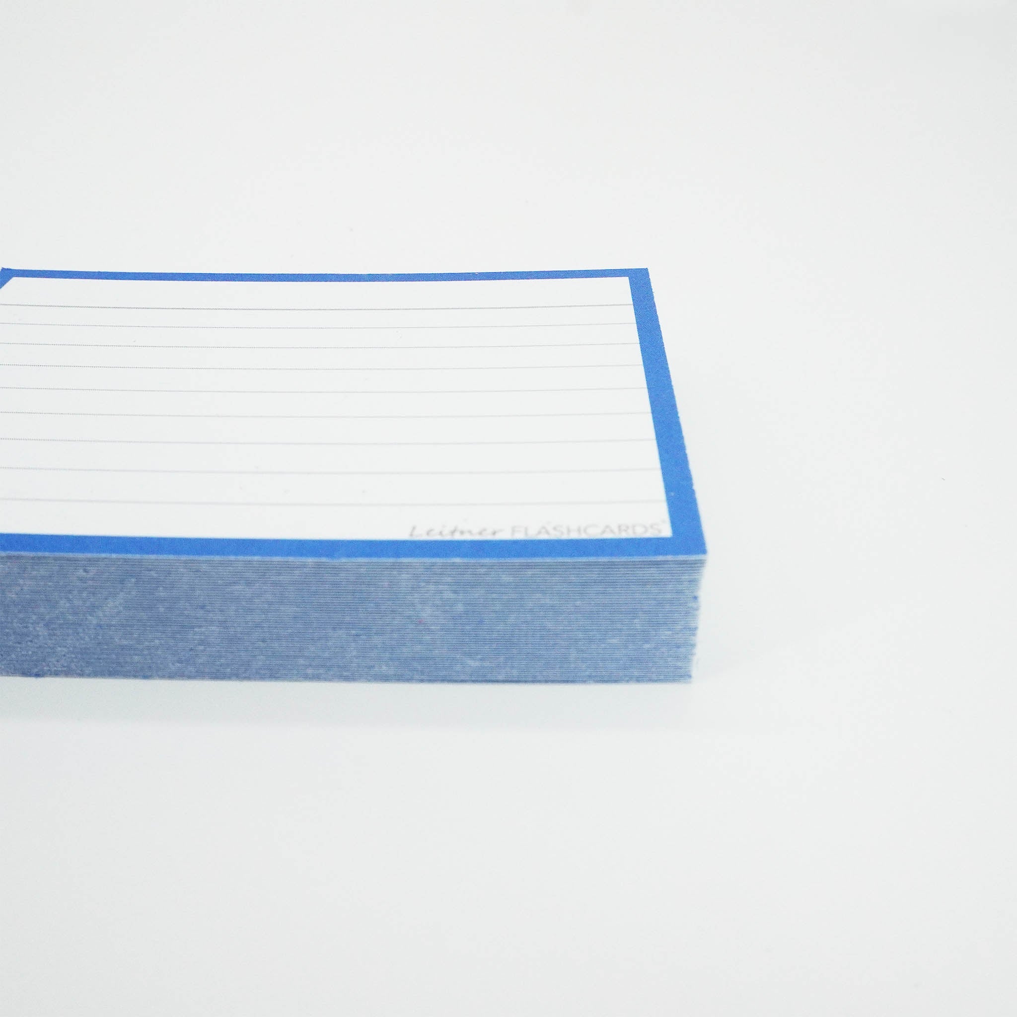 Leitner Flashcards A7 Classic Lined blue zijaanzicht