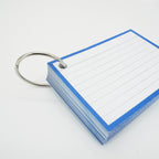 Leitner Flashcards A7 Classic Lined blue met ring