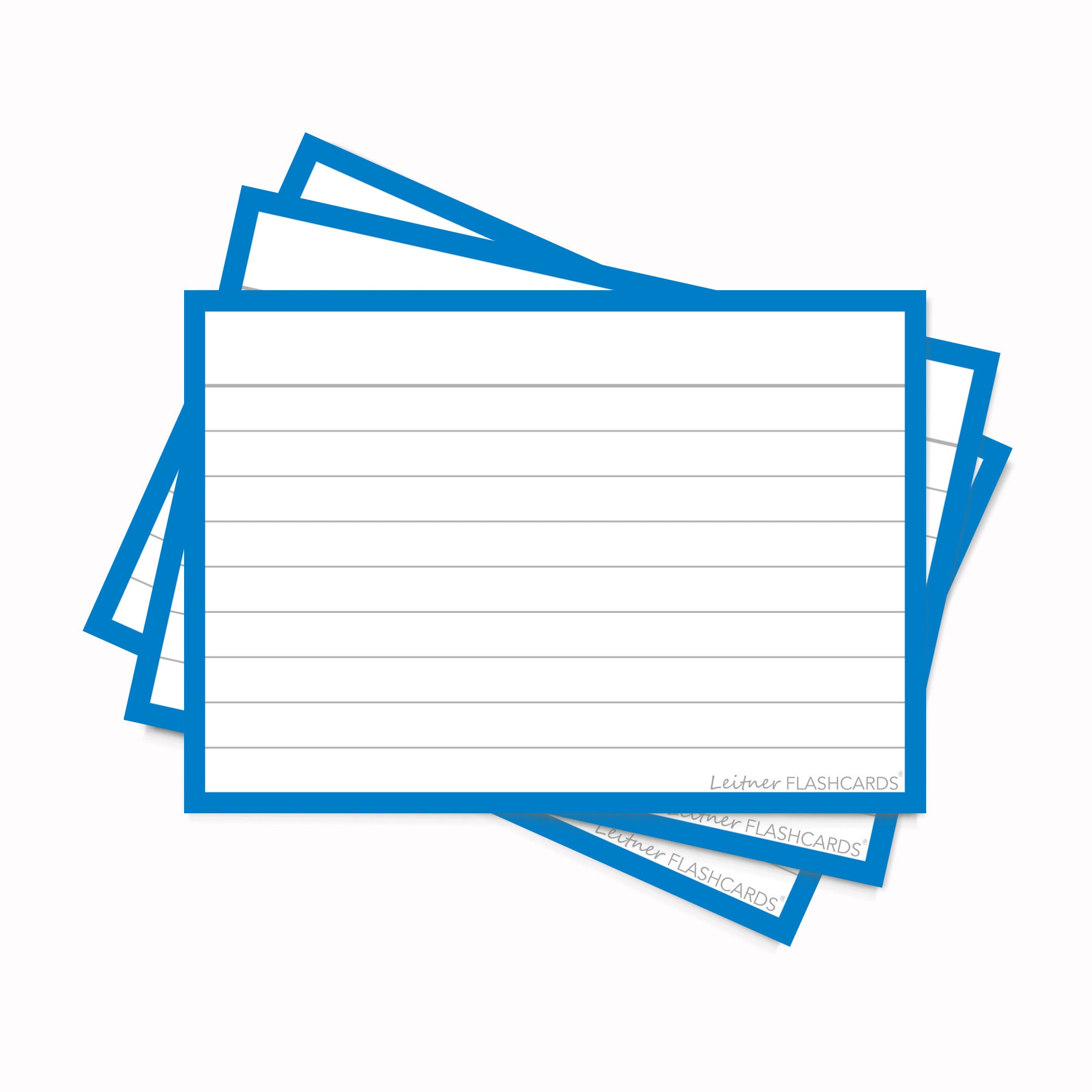 Leitner Flashcards A7 Classic Lined blue
