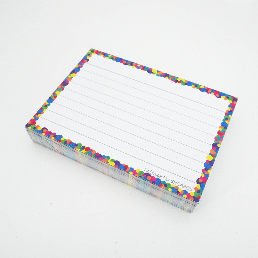 Leitner Flashcards A7 Classic Lined confetti 2