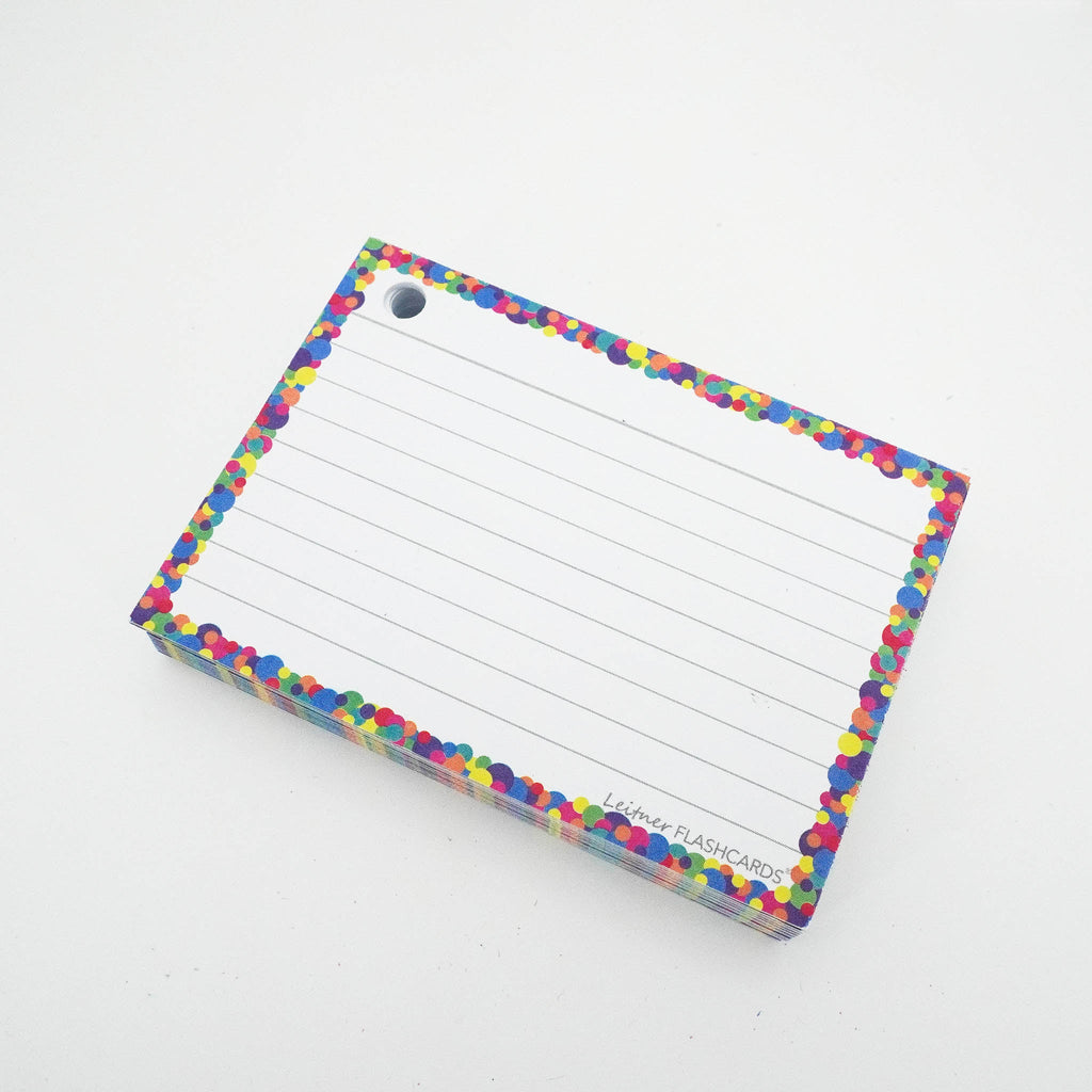 Leitner Flashcards A7 Classic Lined confetti 4