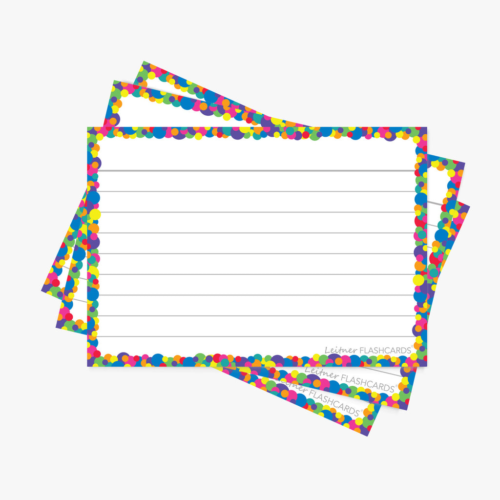 Leitner Flashcards A7 Classic Lined Confetti