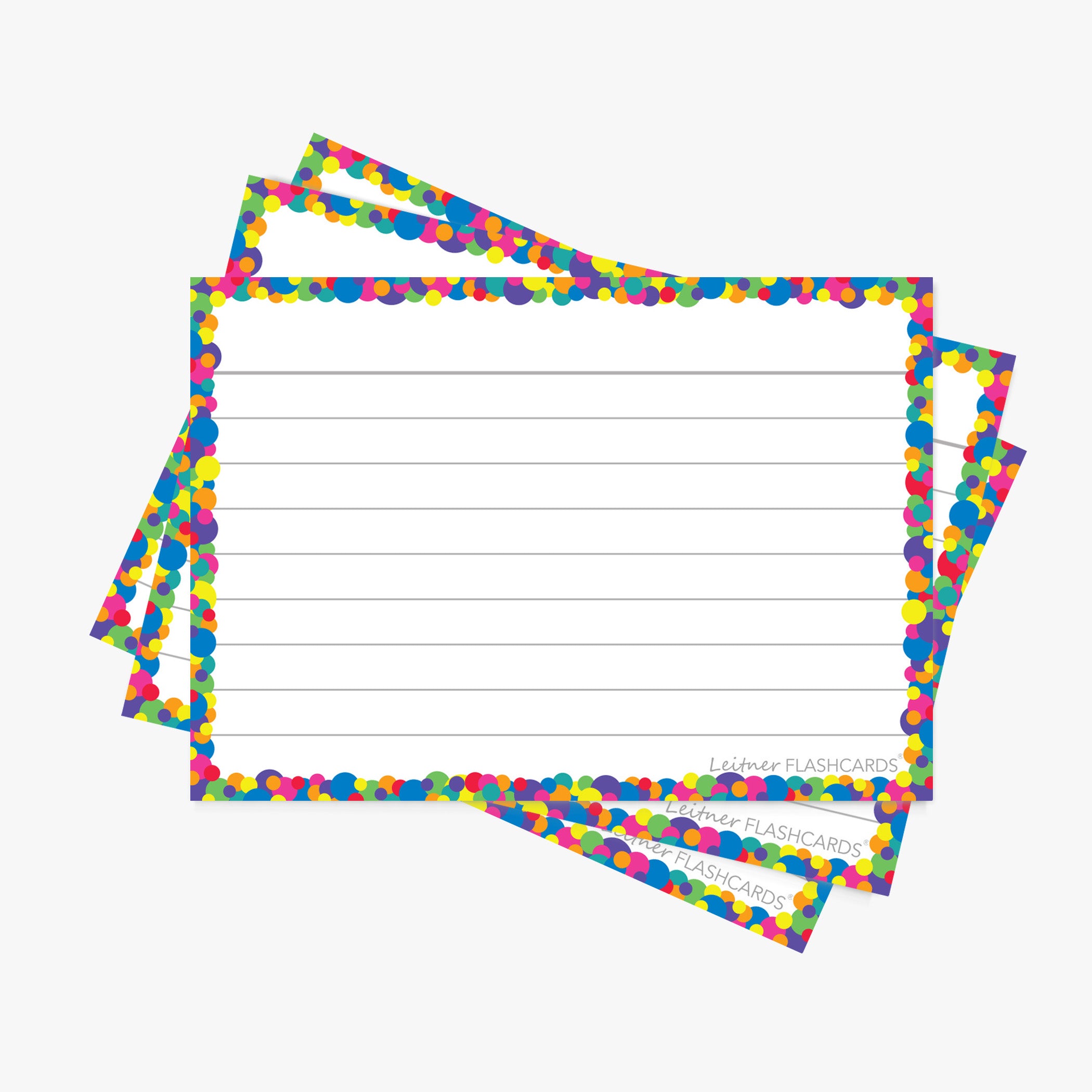 Leitner Flashcards A7 Classic Lined Confetti