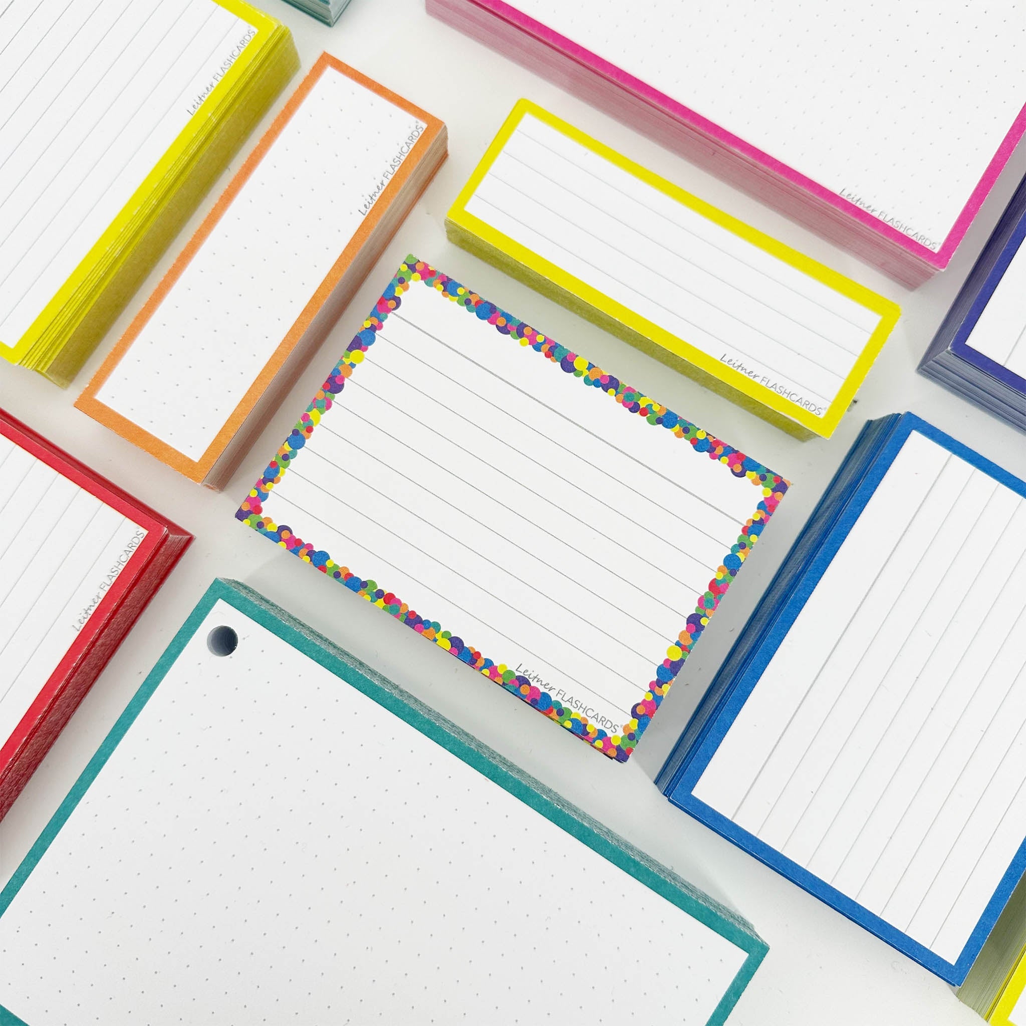 Leitner Flashcards A7 Classic Lined confetti