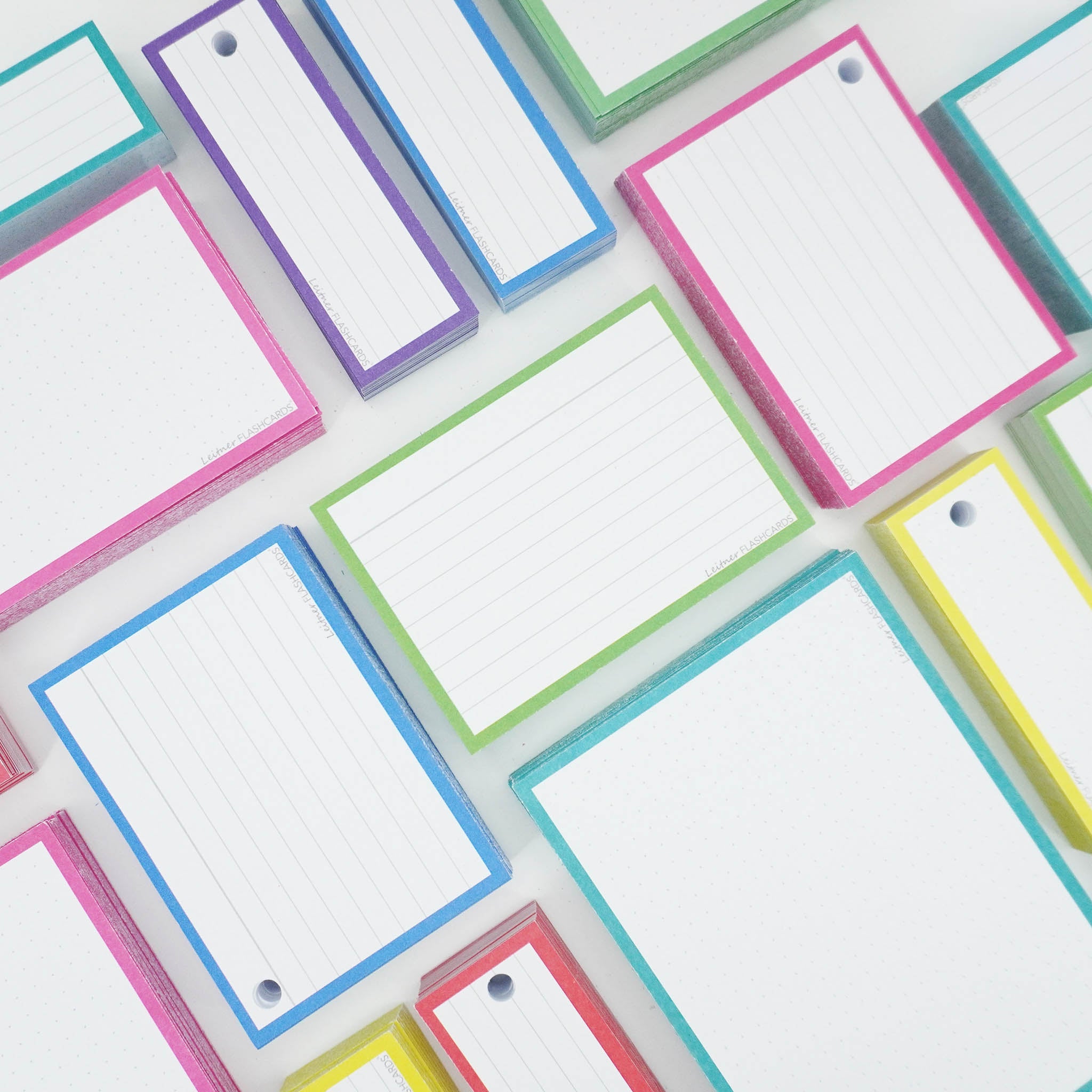 Leitner Flashcards A7 Classic Lined green sfeer