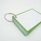 Leitner Flashcards A7 Classic Lined green met ring