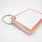 Leitner Flashcards A7 Classic Lined orange met ring