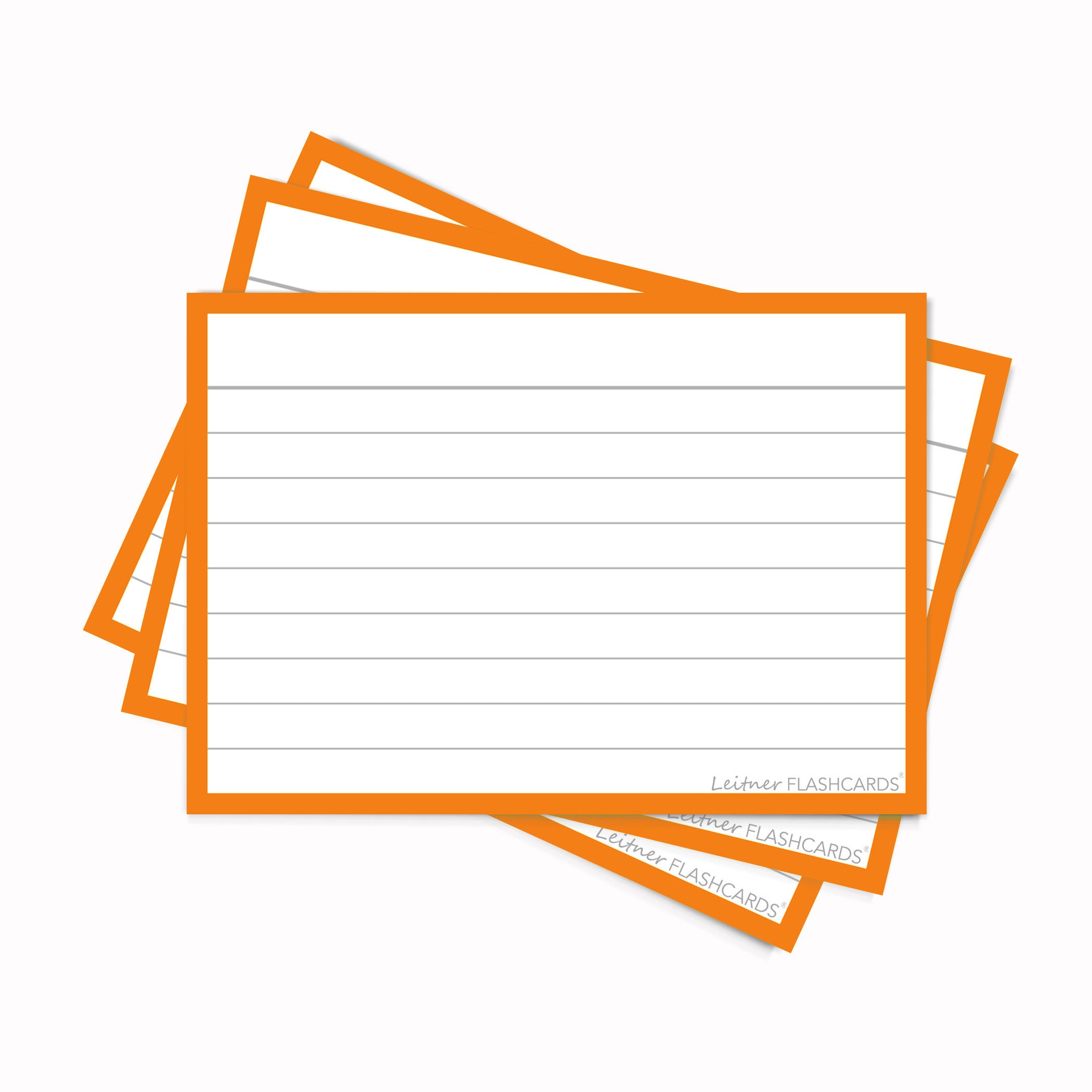Leitner Flashcards A7 Classic Lined orange