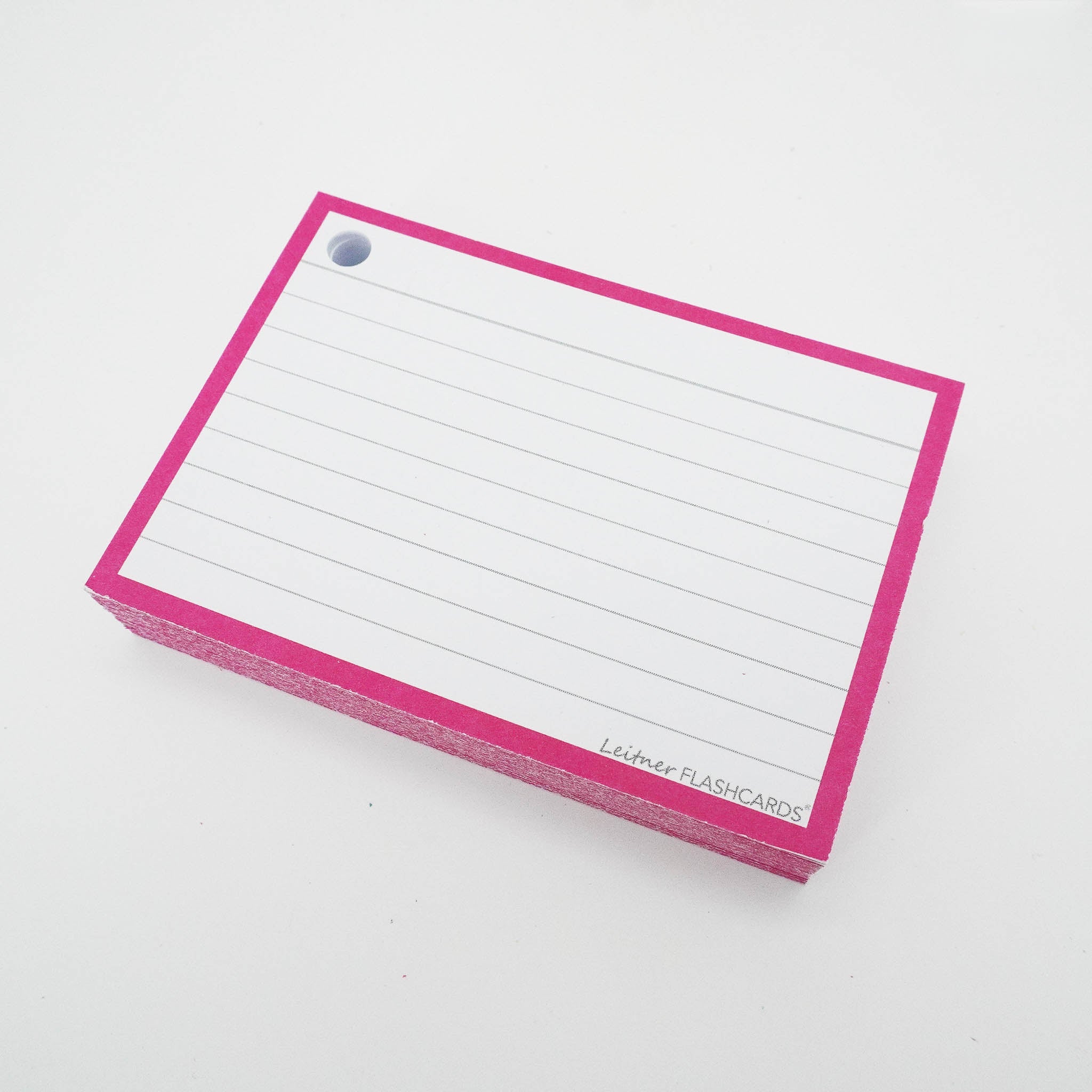 Leitner Flashcards A7 Classic Lined pink geperforeerd