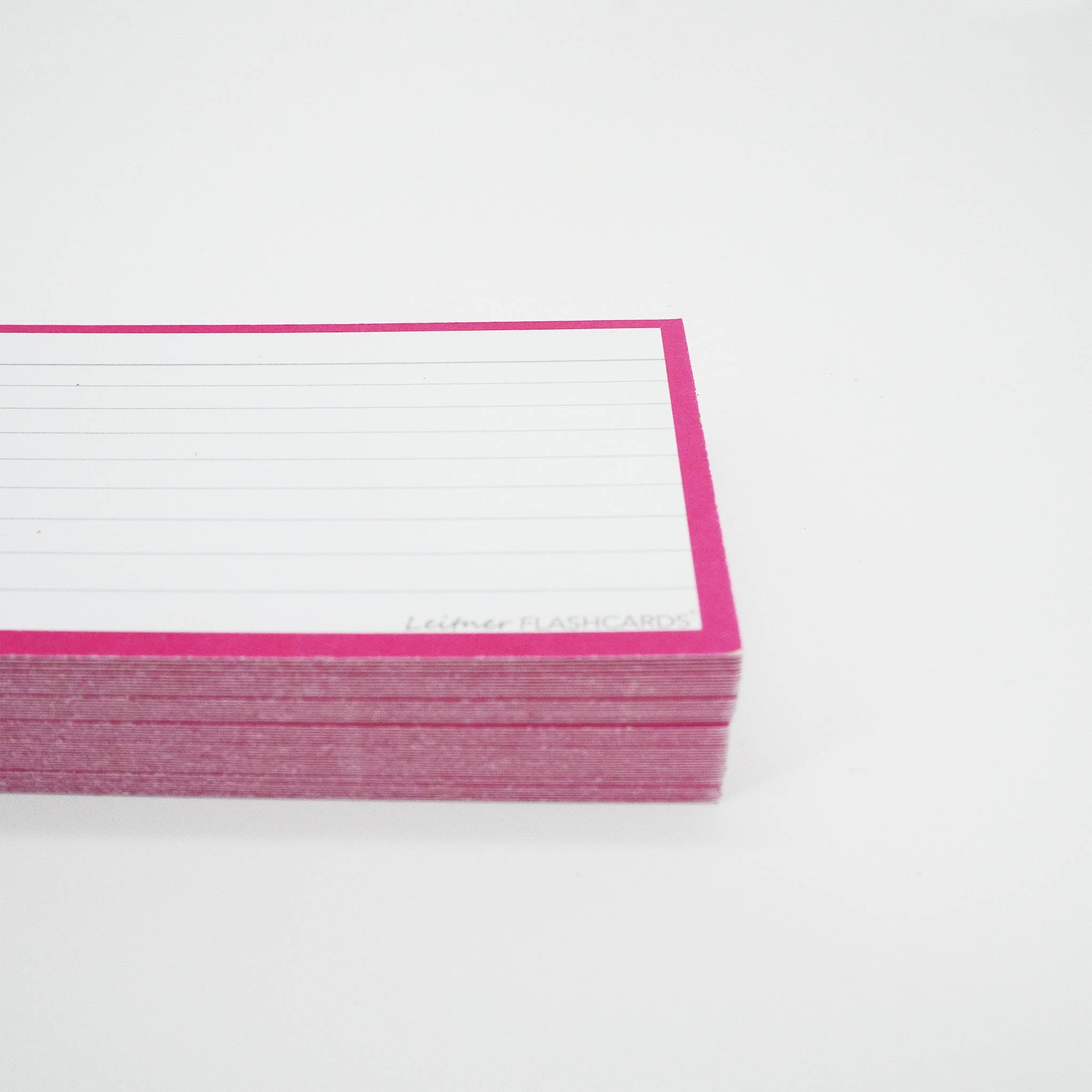 Leitner Flashcards A7 Classic Lined pink zijaanzicht
