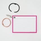 Leitner Flashcards A7 Classic Lined pink met ring
