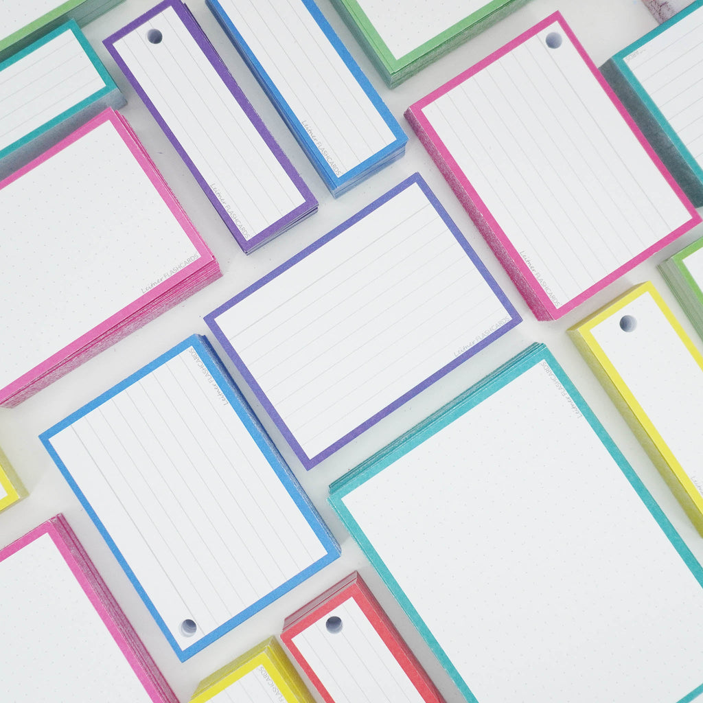 Leitner Flashcards A7 Classic Lined purple sfeer