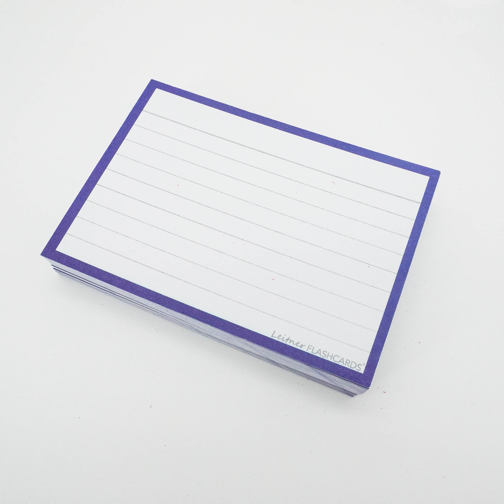 Leitner Flashcards A7 Classic Lined purple met ring