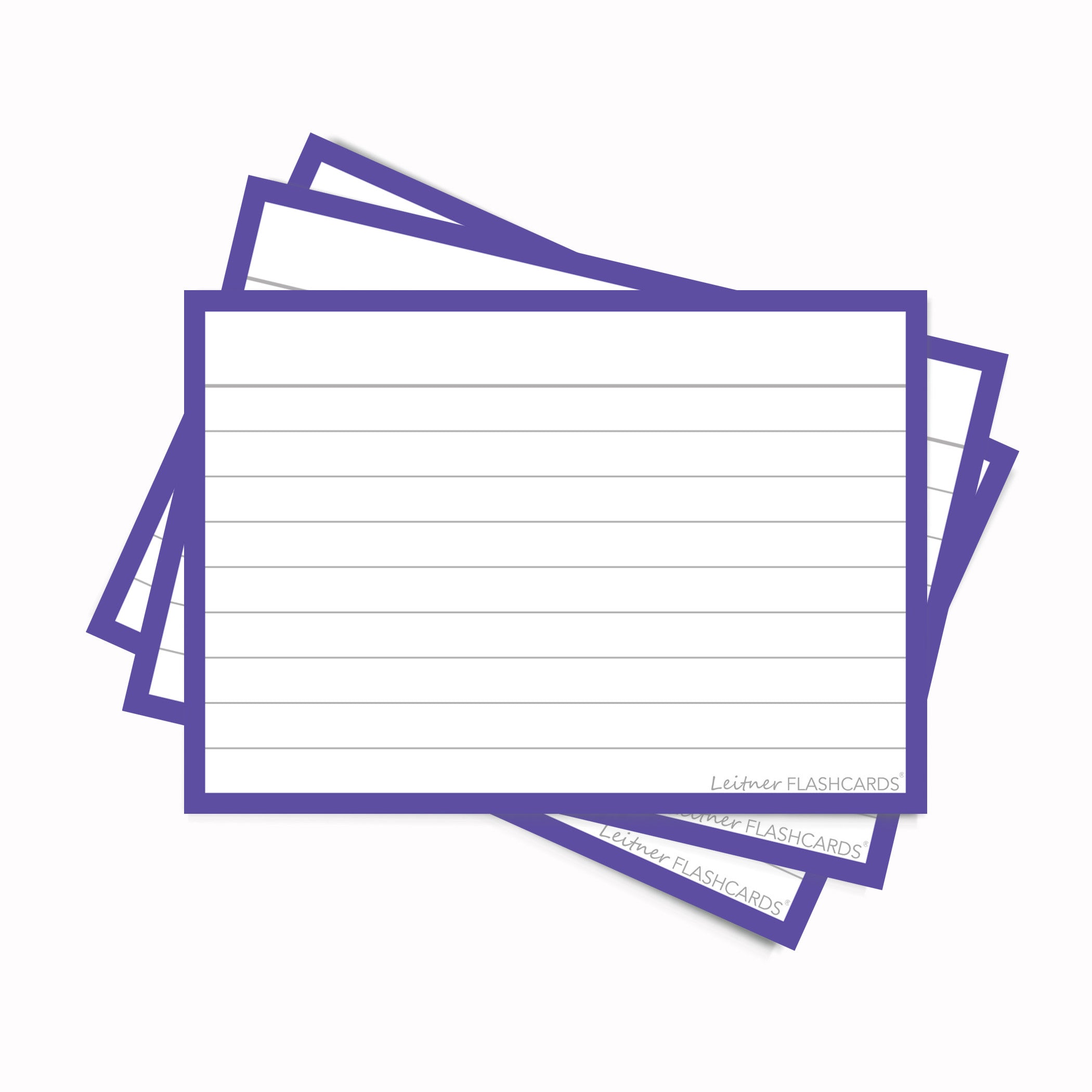 Leitner Flashcards A7 Classic Lined purple