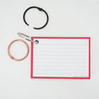 Leitner Flashcards A7 Classic Lined red met ring