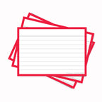Leitner Flashcards A7 Classic Lined red