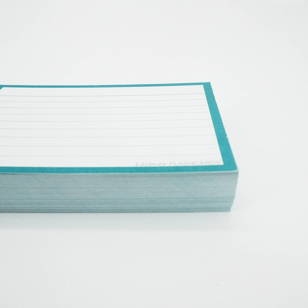 Leitner Flashcards A7 Classic Lined turquoise