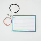 Leitner Flashcards A7 Classic Lined turquoise geperforeerd met ring