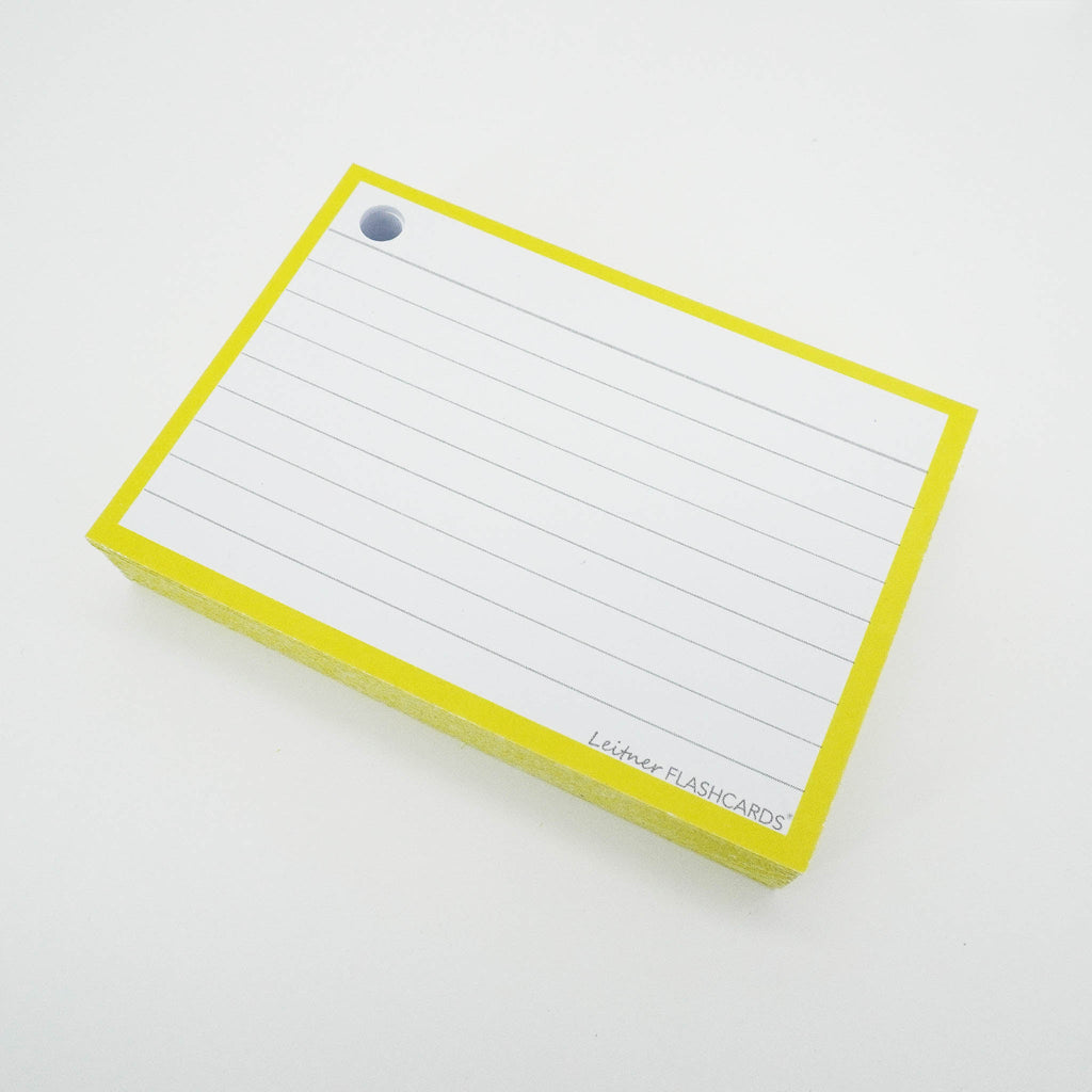 Leitner Flashcards A7 Classic Lined yellow 2