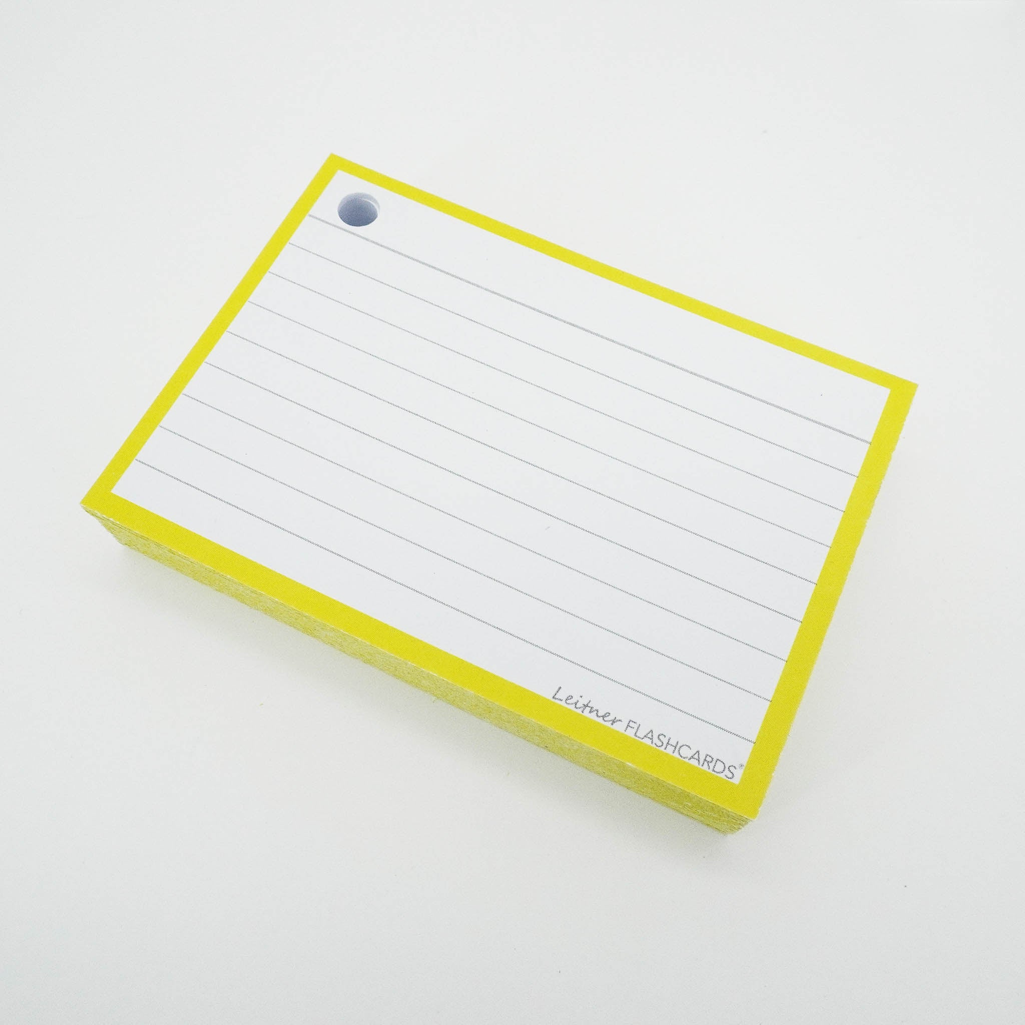 Leitner Flashcards A7 Classic Lined yellow 2