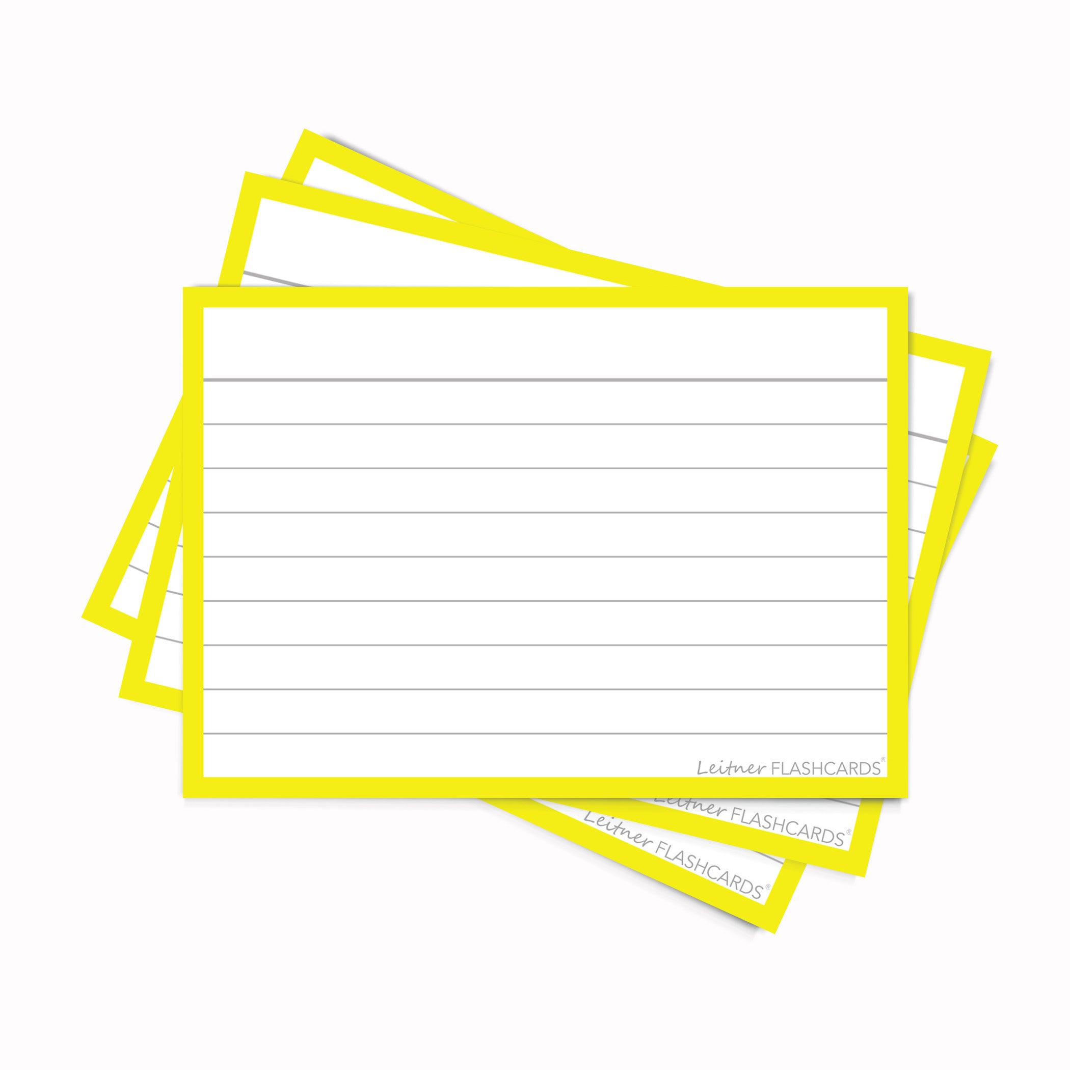 Leitner Flashcards A7 Classic Lined yellow