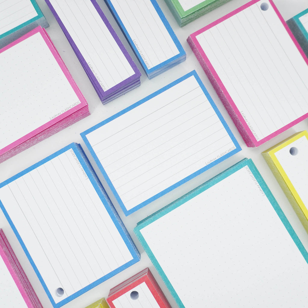 Leitner Flashcards A7 Classic Lined blue sfeer