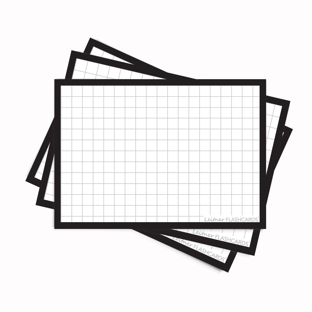 Leitner Flashcards A7 Classic Squared black