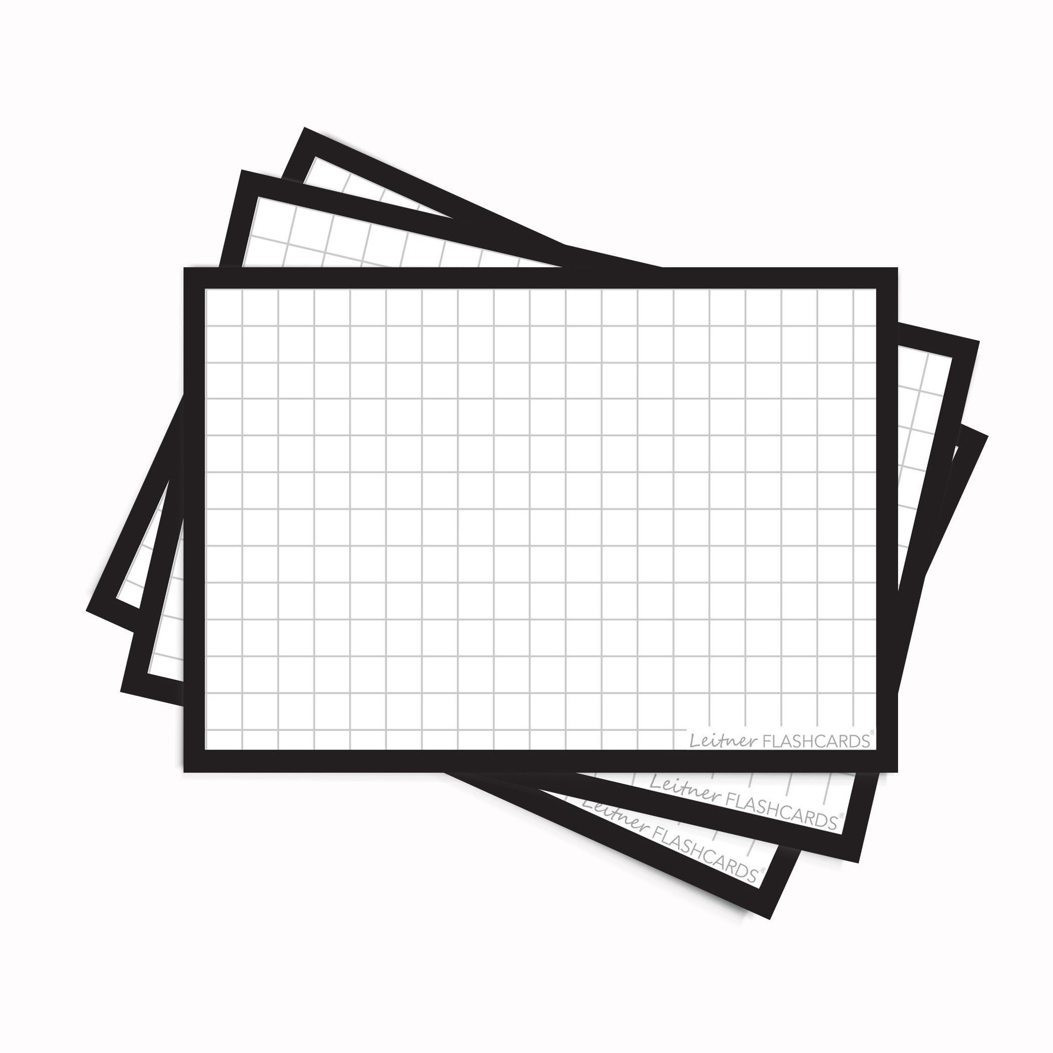 Leitner Flashcards A7 Classic Squared black