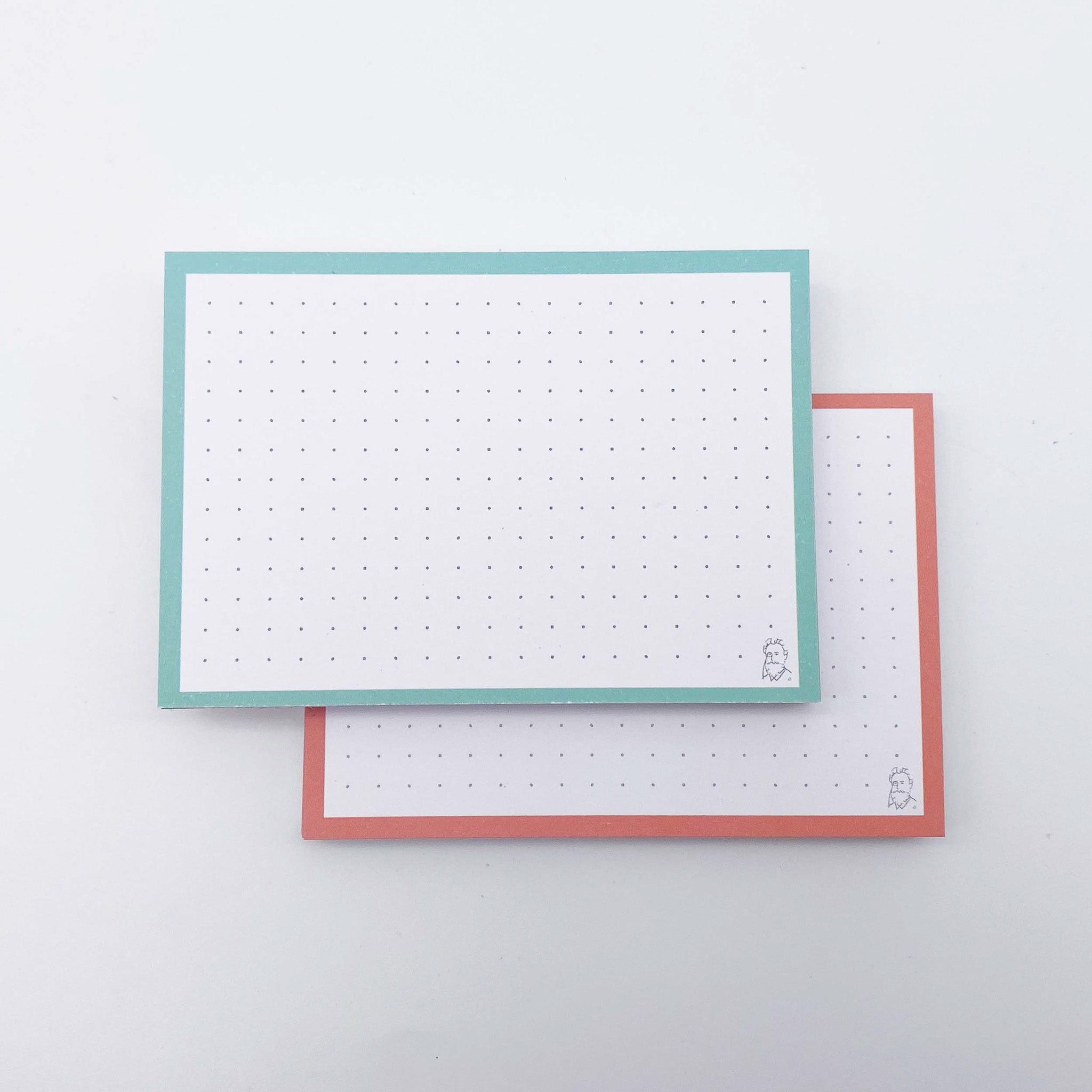 Leitner Flashcards A7 Duo Dotted - Mint-Peach Ice Tea