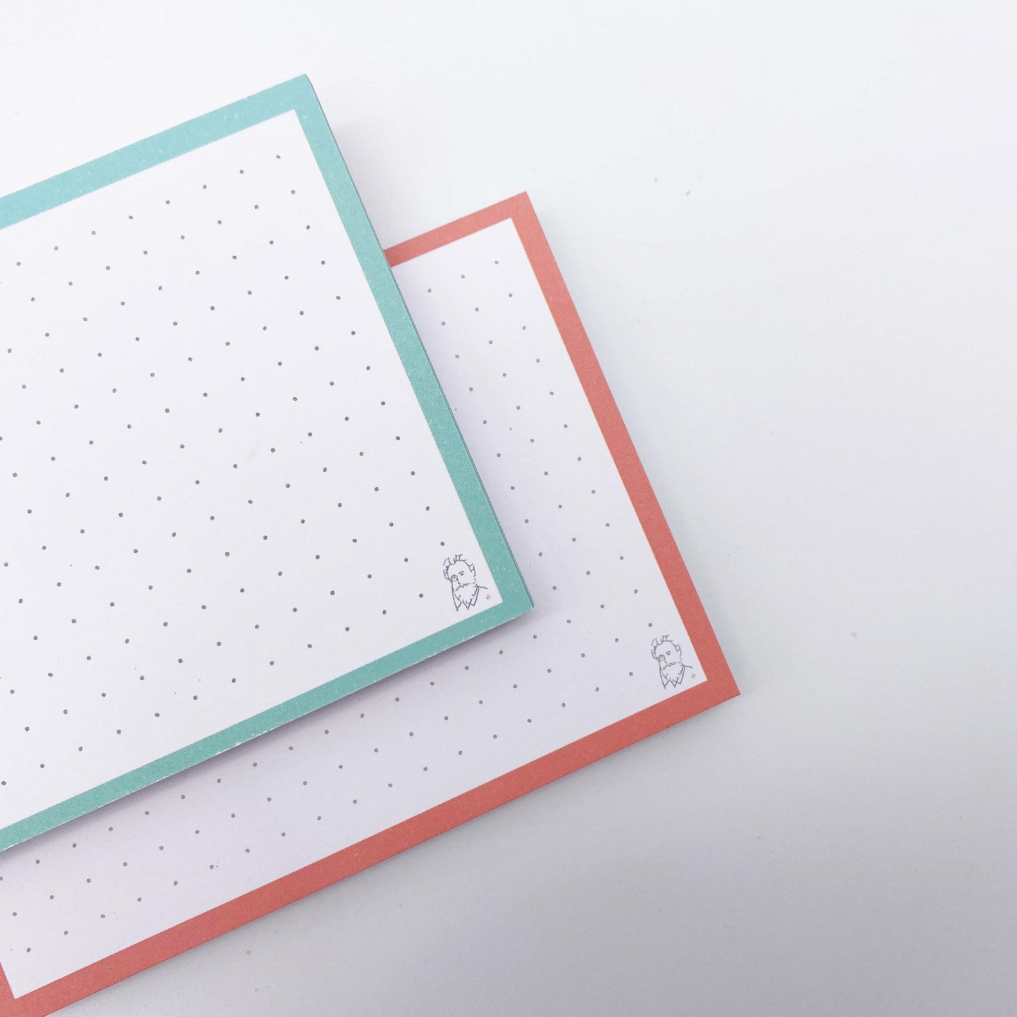 Leitner Flashcards A7 Duo Dotted - Mint-Peach Ice Tea