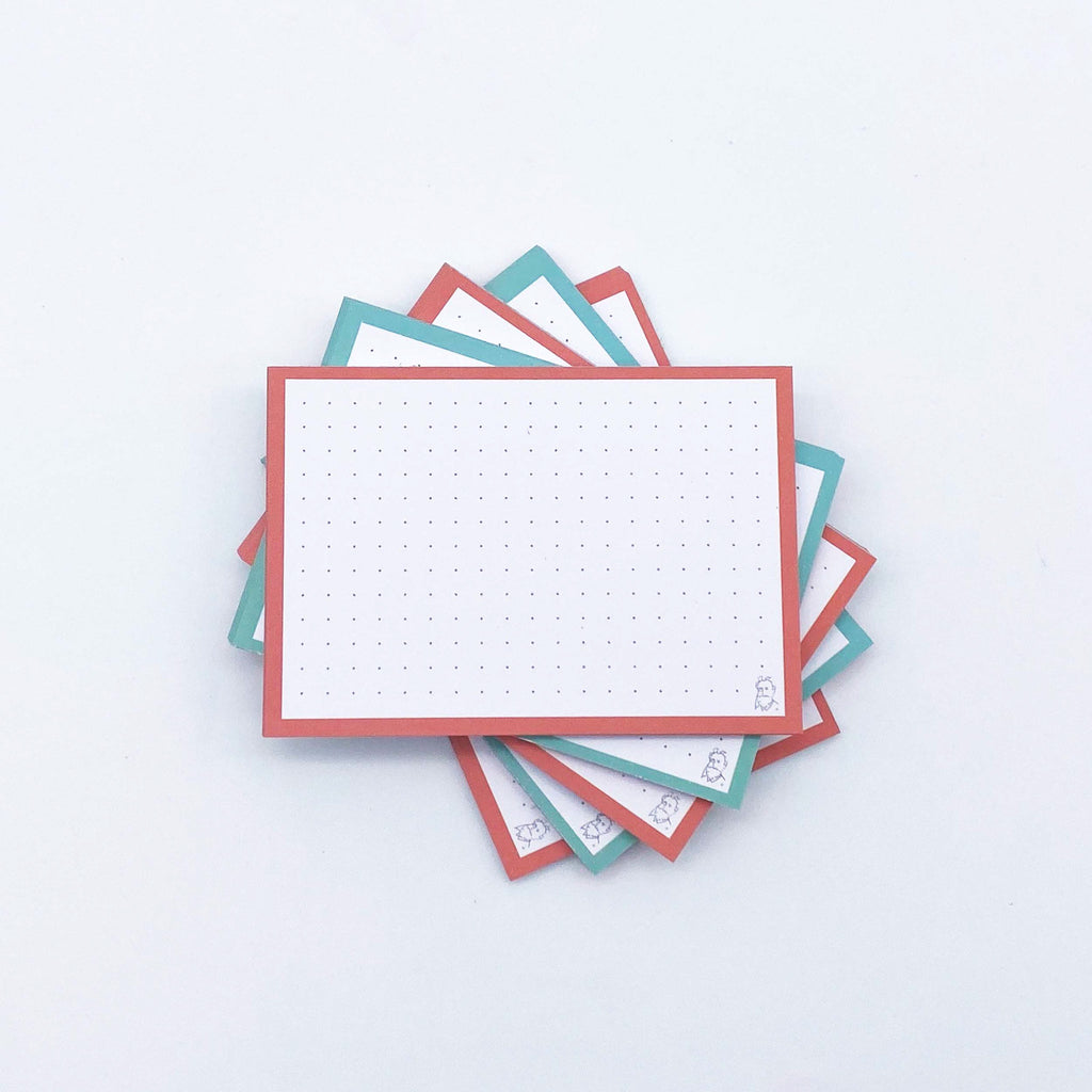 Leitner Flashcards A7 Duo Dotted - Mint-Peach Ice Tea