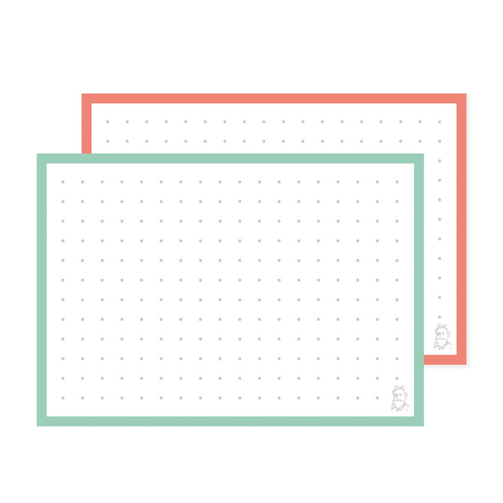 Leitner Flashcards A7 Duo Dotted - Mint-Peach Ice Tea