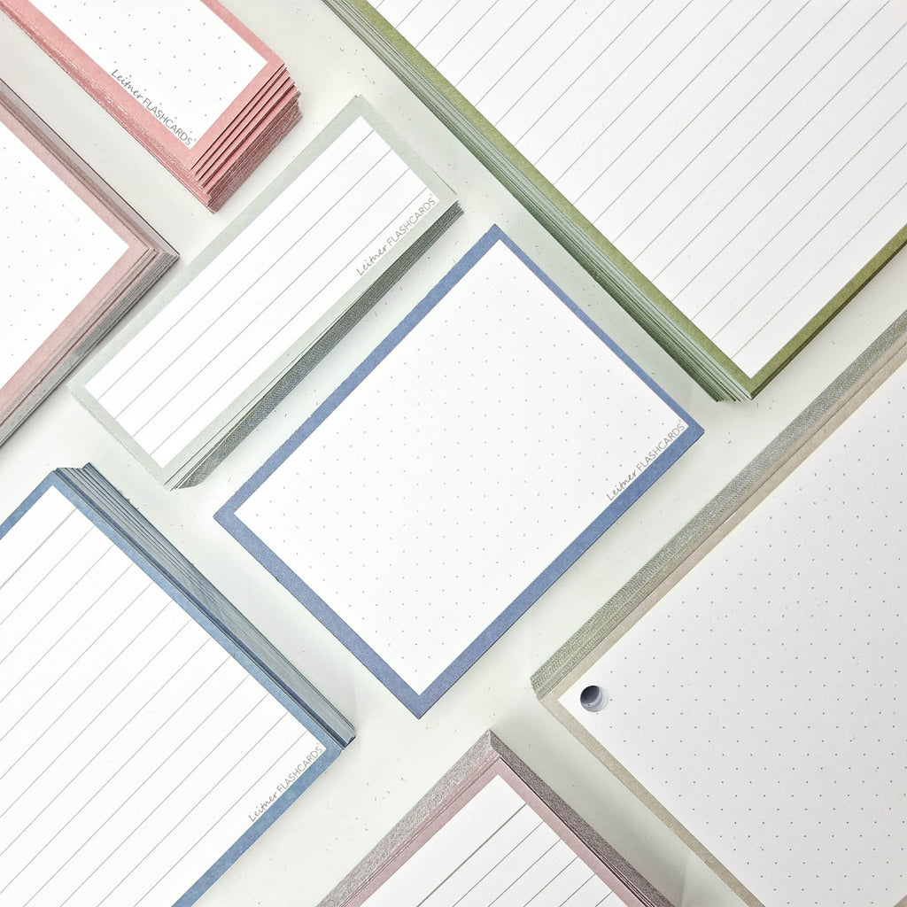Leitner Flashcards A7 Earth Dotted blue lifestyle