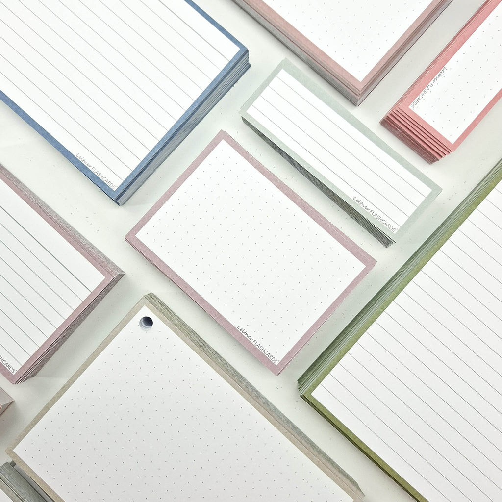 Leitner Flashcards A7 Earth Dotted greige lifestyle
