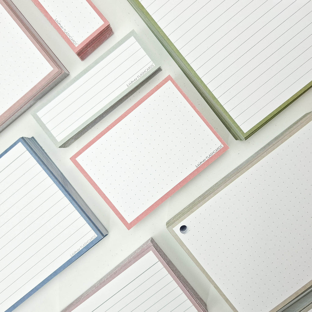 Leitner Flashcards A7 Earth Dotted pink lifestyle