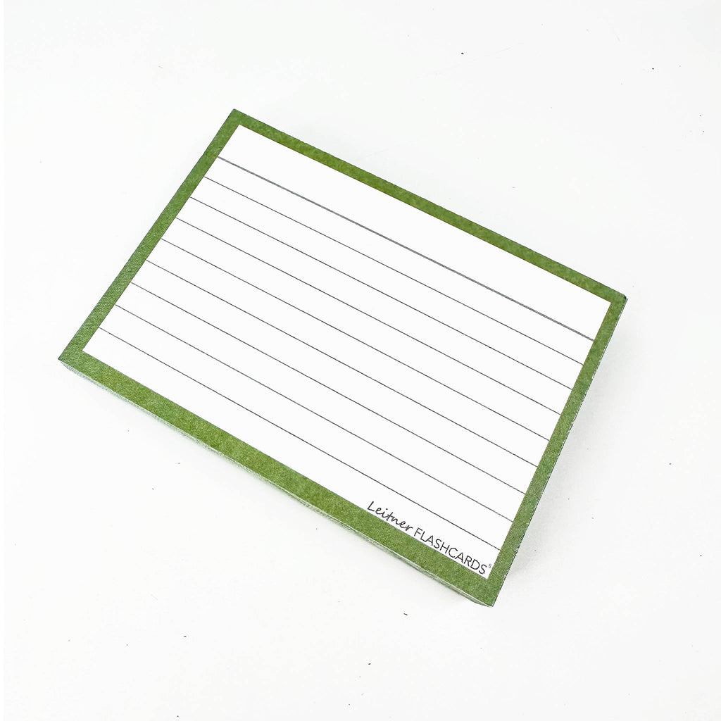 Leitner Flashcards A7 Earth Lined green 3