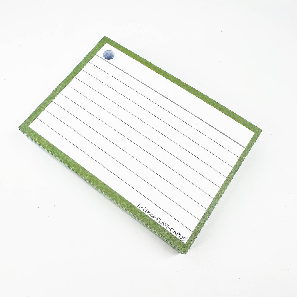 Leitner Flashcards A7 Earth Lined green 5