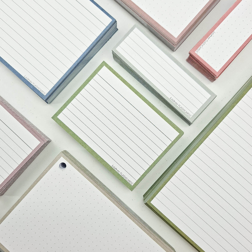 Leitner Flashcards A7 Earth Lined green lifestyle